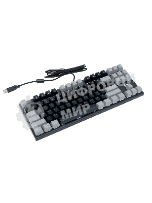Клавиатура проводная механическая Gembird KB-G600-1, 87кл, Rainbow, коричн.свитчи, 1.8м, черная