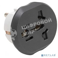 Адаптер-переходник PREMIER 11626/20 (1 розетка) темно-серый