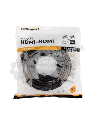 Кабель PROconnect HDMI - HDMI 2.0, 20м, Gold