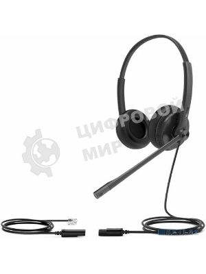 Гарнитура проводная YEALINK YHS34 Dual Дуо, Проводная, HD звук, QD, RJ9, шт