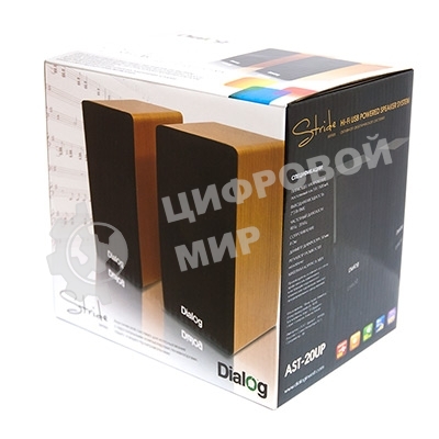 Акустическая система Dialog AST-20UP - акустические колонки 2.0, 6W RMS, Cherry, питание от USB