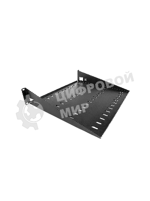 Полка перфорированная консольная 2U, глубина 400 мм, черный (МС-40-9005)