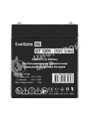 Аккумуляторная батарея ExeGate DT 1205 (12V 5Ah, клеммы F2)