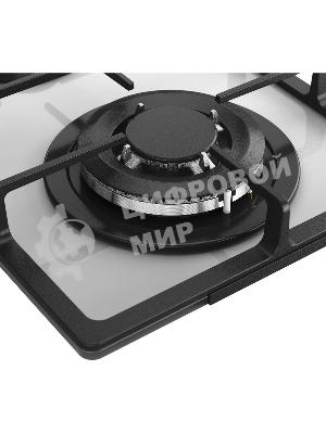 Газовая варочная панель Monsher MGG 33 Blanc, газ, High-Tech, 30 см, автоматический электроподжиг, газ-контроль, форсунки под сжиженый газ, SABAF конфорки, чугунные решетки, белый