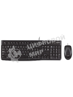 Комплект клавиатура+мышь Logitech MK120 проводной, USB, 1000 DPI, чёрный (неоригинальная гравировка)