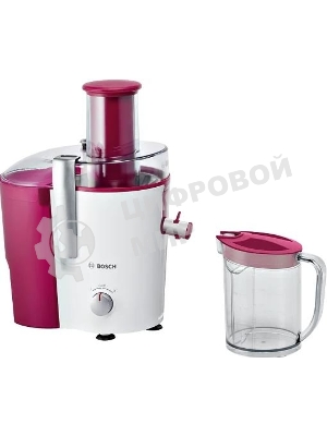 Соковыжималка Bosch MES25C0 белый/бордовый, центробежная, 700 Вт, 1250 мл, механическое