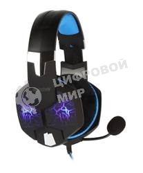 Гарнитура проводная игровая RUSH TAIPAN, динамики 50мм, велюровые амбушюры, вирт.звук 7.1, чер/син (SBHG-3000)
