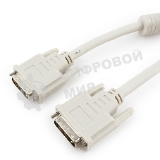 Кабель DVI-D dual link Gembird/Cablexpert CC-DVI2-6C, 25M/25M, 1.8м, экран, феррит.кольца, пакет