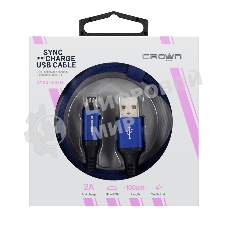 Кабель Crown USB - microUSB CMCU-3103M blue