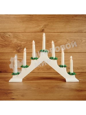 Новогодняя горка Neon-night 7 свечек, цвет корпуса: белый, цвет свечения: теплый белый
