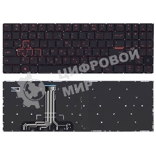 Клавиатура для ноутбука Lenovo Legion Y520 Y520-15IKB черная без рамки, красная подсветка
