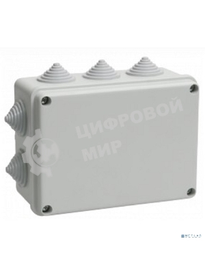 Коробка КМ41242 распаячная IEK UKO10-150-110-070-K41-55 для о/п 150х110х70 мм IP55 (RAL7035, 10 гермовводов)