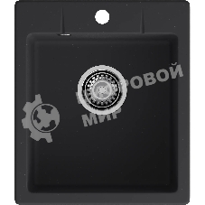 Мойка GRANFEST URBAN 242 1-чаша 420x490мм, монтаж: врезной, материал: кварц, черный