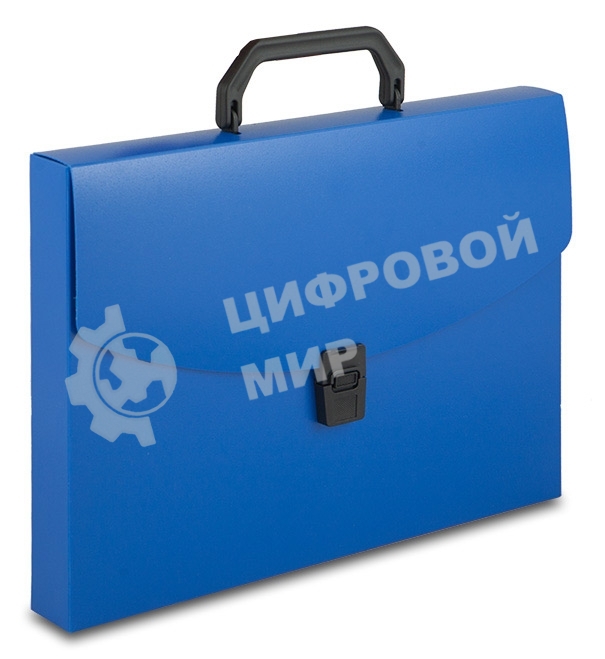 Папка-портфель Бюрократ -BPP01BLUE 1 отделение, A4, пластик, 0.7мм, синий