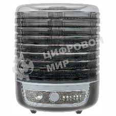 Сушилка для овощей 3в1 с функциями приготовления йогурта и десертов + 2 поддона для пастилы в подарок Великие Реки Волга-10 черно-серебристая