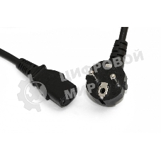 Кабель питания компьютера Hyperline PWC-IEC13-SHM-0.5-BK (Shucko+C13) (3x0.75), 0.5м