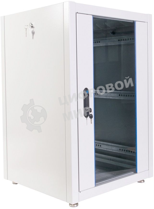 Шкаф телекоммуникационный напольный ЭКОНОМ 18U (600 600) дверь стекло, дверь металл