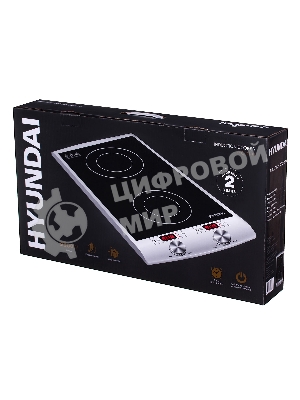 Плита настольная электрическая Hyundai HYC-0103 серебристый/черный стеклокерамика (настольная)