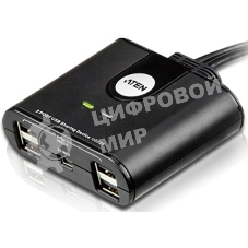 Переключатель, электрон., USB, 2 User > 2 устройства + клавиатура + мышь, 2 USB A-тип > 4 USB A-тип, Male > Female, со встроен. шнурами 2х1.2м., (USB 2.0) 2 PORT USB PERIPHERAL SWITCH.