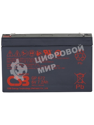 Батарея для ИБП CSB GP 672 (6V 7.2Ah)