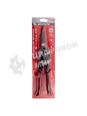 Ножницы по металлу Matrix, удлиненные, 285 мм, пряморежущие, обрезиненные рукоятки