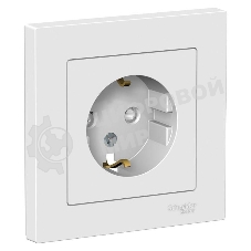 Розетка AtlasDesign с заземл. защ. шторки 16А в сборе белый SchE ATN000144