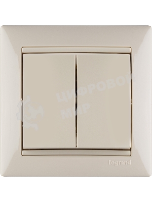 Выключатель Legrand 774305 Valena двухклавишный 10 AX(слоновая кость)