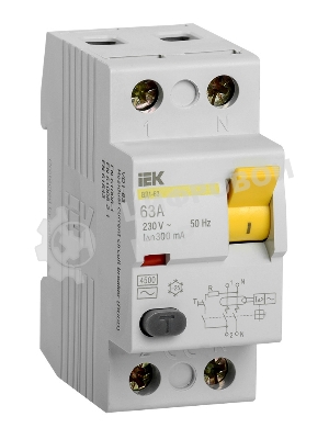 Выключатель дифференциального тока (УЗО) IEK MDV10-2-063-300 ВД1-63 2Р 63А 300мА IEK