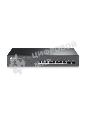 Коммутатор TP-Link JetStream 10-Port Gigabit Smart Switch with 8-Port PoE+, 8× Gigabit PoE+ Ports, 2× Gigabit SFP Slots, 802.3at/af, 150 W PoE Power, 1U 13-inch Rack-mountable Steel CaseIntegration with Omada SDN Controller, 802.1Q VLAN, STP/RSTP/MSTP, IGMP Snoopi