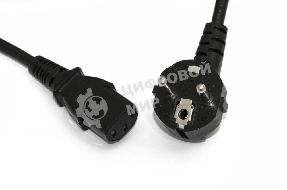 Кабель питания компьютера Hyperline PWC-IEC13-SHM-1.0-BK (Shucko+C13) (3x0.75), 1.0м