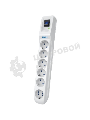 Сетевой фильтр Pilot L GP 6 розеток (5 евро + 1GP) 10 м/Surge protector Pilot L GP 6 outlets (5 EUR + 1GP) 10 m белый
