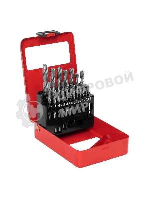 Набор сверл Matrix по металлу 1-10 мм hss 19 шт метал. коробка цил. хвостовик