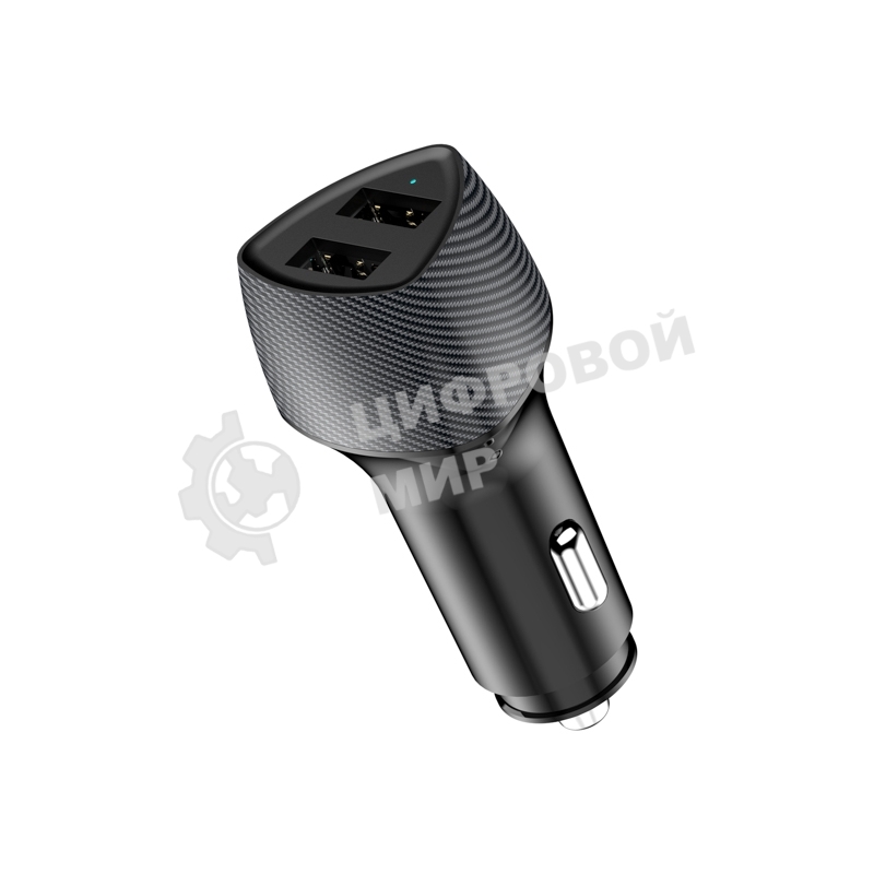 Автомобильное зарядное устройство c двумя портами Rexant (USB-A QC 3.0 + USB-A 3,1A) со световой индикацией, 18Вт, черное