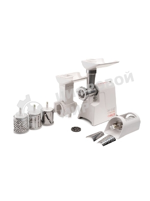 Мясорубка электрическая ЛЕПСЕ Гамма-7-01-02 белый, 700 Вт, 0.6 кг/мин, защита от перегрузки, насадки - 5