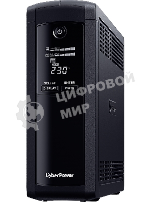 Источник бесперебойного питания UPS CyberPower VP1200ELCD Line-Interactive 1200VA/720W USB/RS-232/RJ11/45 (4 + 1 EURO)
