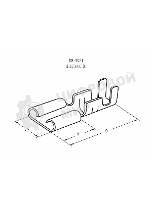 Клемма плоская Rexant гнездо 7.5 мм 1-2.5 мм² (РП-м 2.5-(6.3))