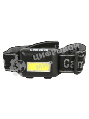 Фонарь налобный Camelion LED5355 черный 1Вт лам.:светодиодный AAAx3 (13748)