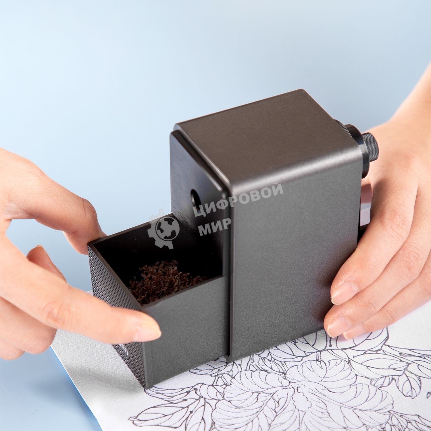 Точилка для карандашей механическая Deli 71160Black, 1 отверстие, пластик, черный