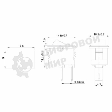 Выключатель клавишный Rexant 250V 3А (2с) ON-OFF белый Micro