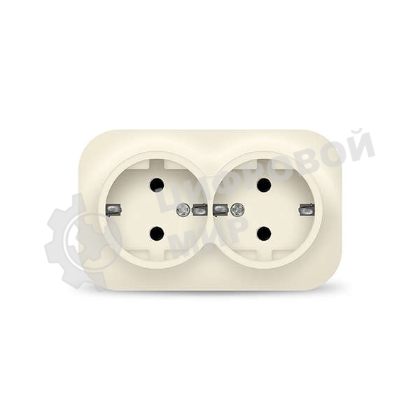 Розетка 2-м ОП 16А IP20 с заземл. сл. кость IONICH 1428