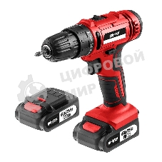 Дрель аккумуляторная Hiper 12В, 30Нм, 2Ач, 2 скорости, 2 акк, Li-ion, БЗП 10мм, кейс