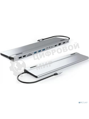Адаптер VCOM TypeC -->3*USB3.0+2*USB2.0+VGA+RJ45+SD+TF+AUD+HDMI+DP+2*USB3.1 Data+PD