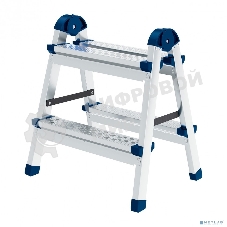 Стремянка Сибртех двухсторонняя 2 ст., сталь профиль, стальные ступени