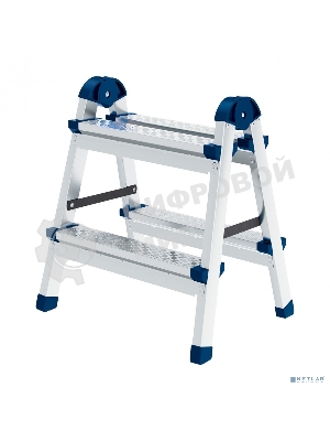 Стремянка Сибртех двухсторонняя 2 ст., сталь профиль, стальные ступени