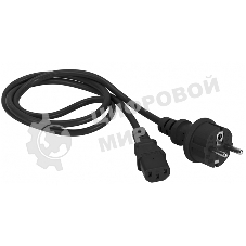 Шнур питания Lanmaster C13-Schuko, 3х0.75, 220В, 10А, черный, 1.8 метра