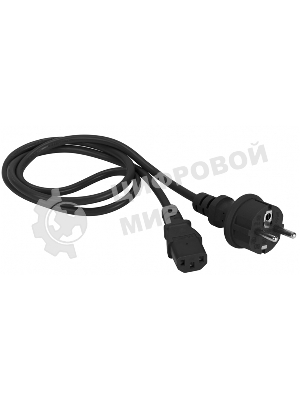 Шнур питания Lanmaster C13-Schuko, 3х0.75, 220В, 10А, черный, 1.8 метра