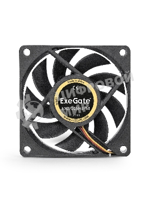 Вентилятор для корпуса ExeGate EX07015H3PM черный, 70 мм, 3000 об/мин, 26 дБ, 3 pin