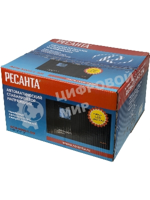Стабилизатор Ресанта АСН-5 000/1-ЭМ 63/1/6 220В±2%, Габариты 395х235х183, Вес 18 кг