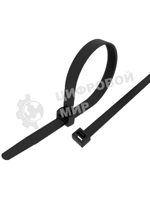 Хомут-стяжка кабельная нейлоновая Rexant 300 x7,6 мм, черная, упаковка 100 шт.