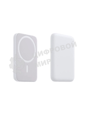 Портативное беспроводное зарядное устройство Rexant Power Bank (аккумуляторная батарея) 5000 mAh, MagSafe, белый